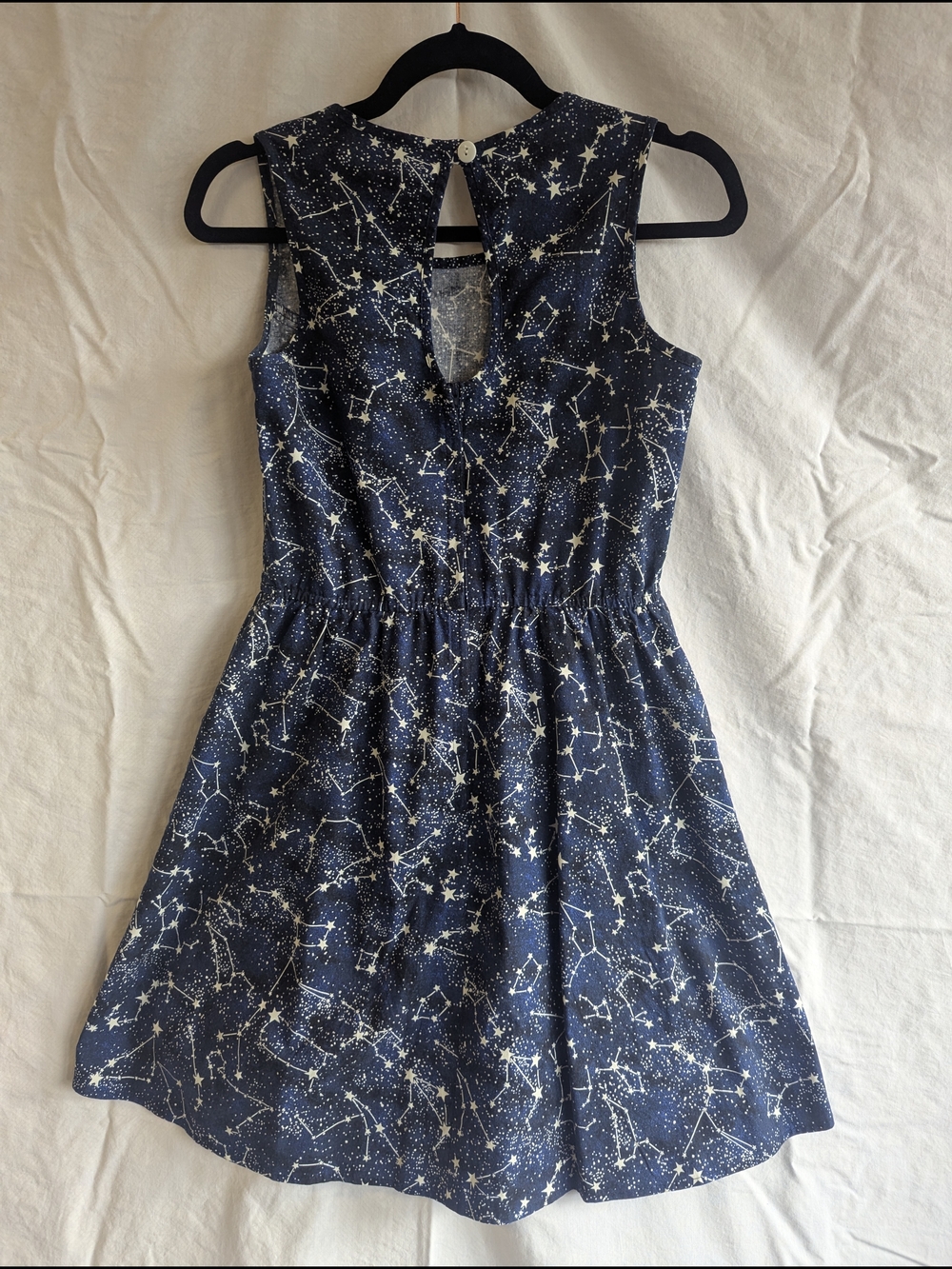 Cotton Navy Constellation Print Sleeveless Dress - Picture 3 of 6